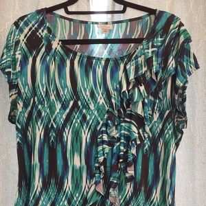 Worthington Blue and Green Blouse